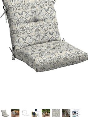 Arden OB Seat Cushion Beige Floral 2 Pc Outdoor 24x24 open box
